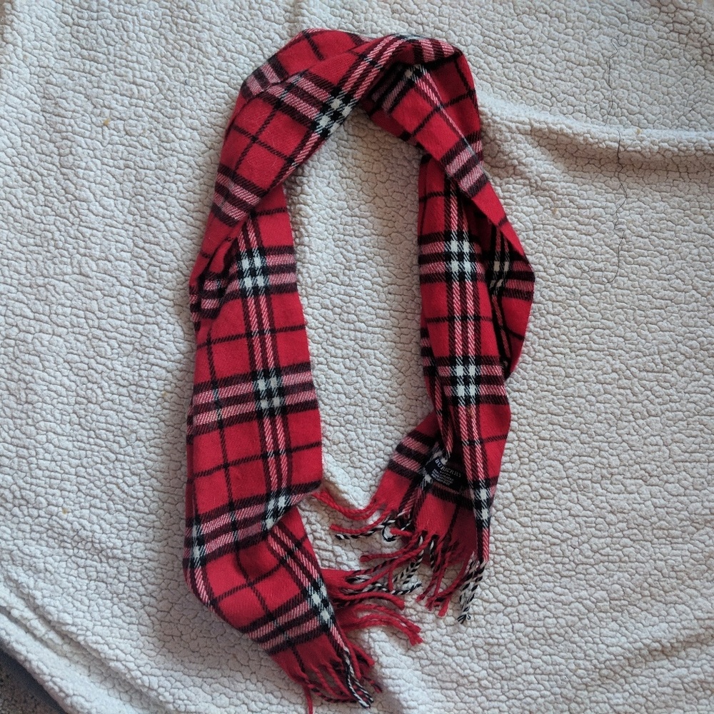 Burberry Red Plaid Scarf